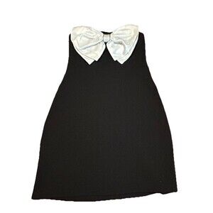 B Darlin Mini Cocktail Party Dress Juniors 5 Black White Bow Strapless Prom Hoco